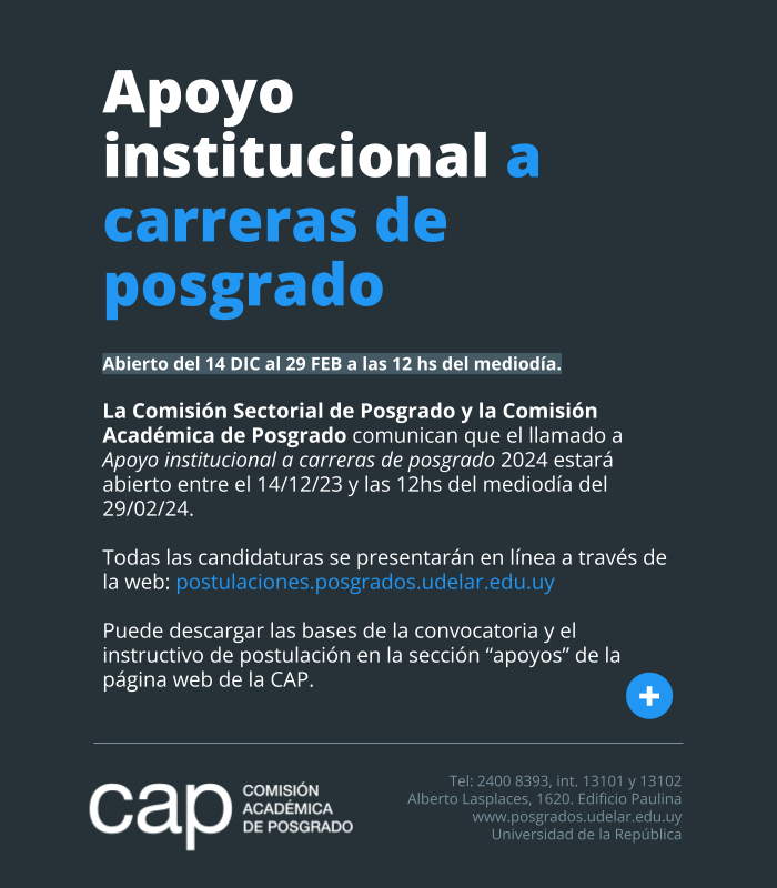 Apoyo Institucional a carreras de posgrado de Udelar Facultad de